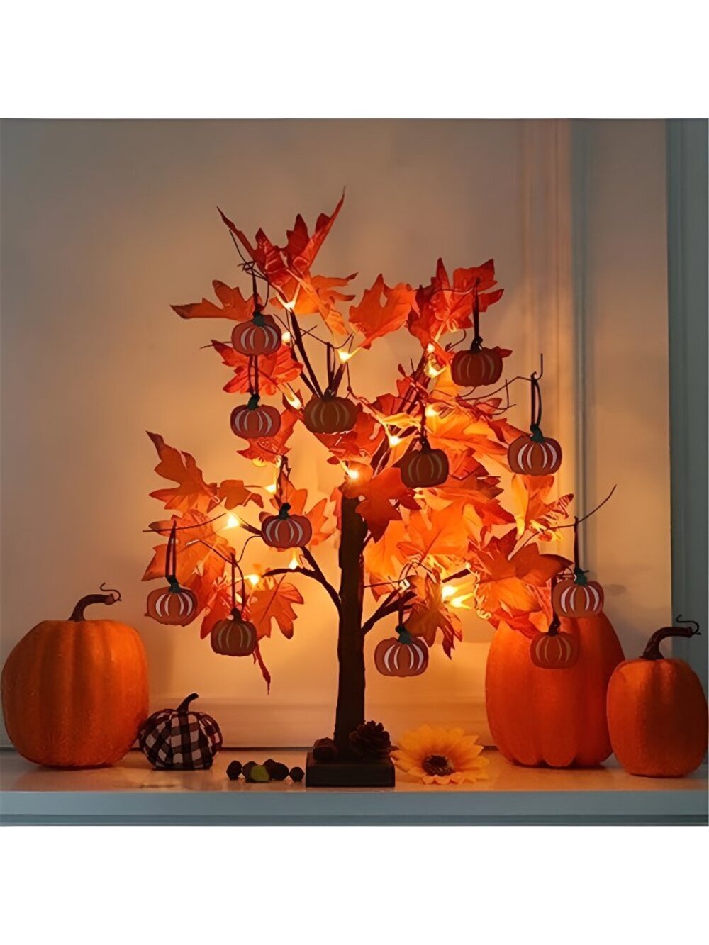 Fall Decorations for Home, Thanksgiving Decorations, 24”2FT Lighted Maple